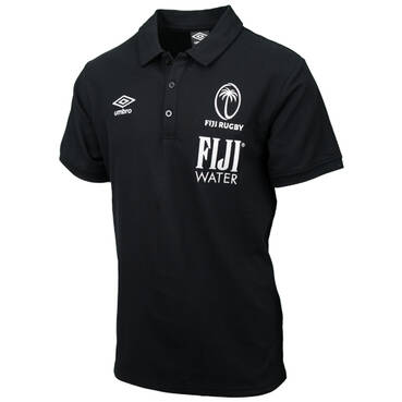 UMBRO FIJI RUGBY MENS PIQUE POLO BLACK