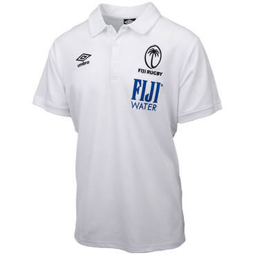 UMBRO FIJI RUGBY MENS PIQUE POLO WHITE
