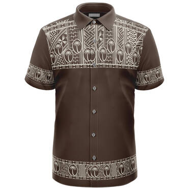 FIJI RUGBY BULA SHIRT BROWN